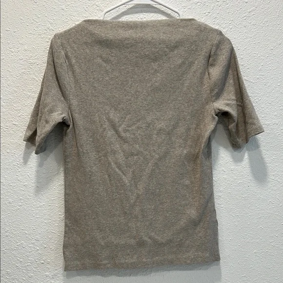 Ann Taylor Factory Tan Ribbed Short Sleeve Top for Women - Picture 6 of 8